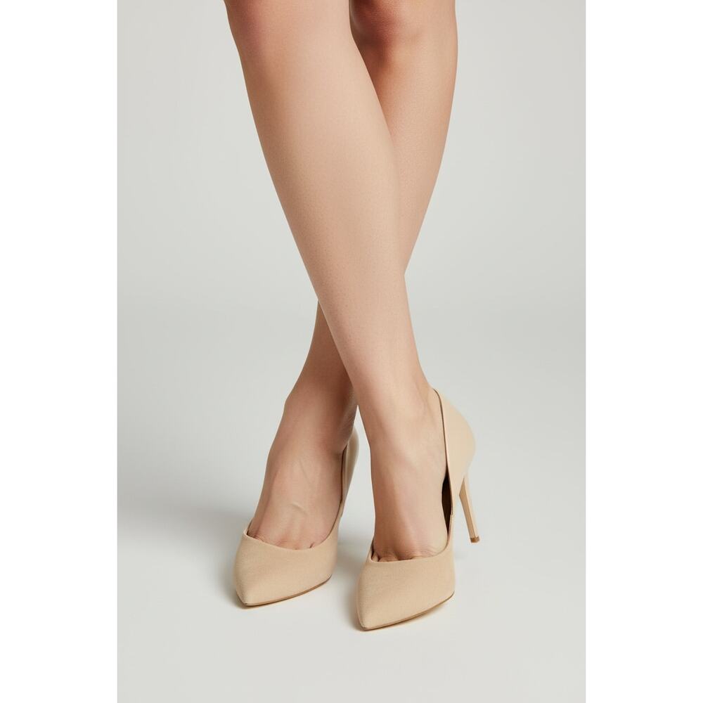 French Connection Nude D'Orsay Pumps Suede Patent Leather Heels NWT 10